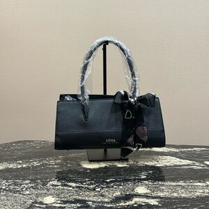 Trina Turk Black Satchel with Bow Accent